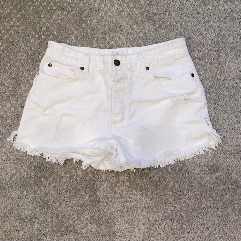 Sisstr Evolution white jean shorts